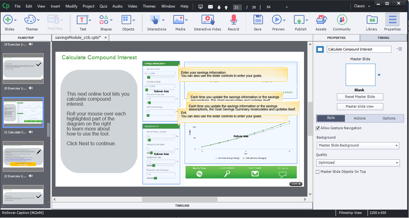 Banking course sample in development -- compound interest
